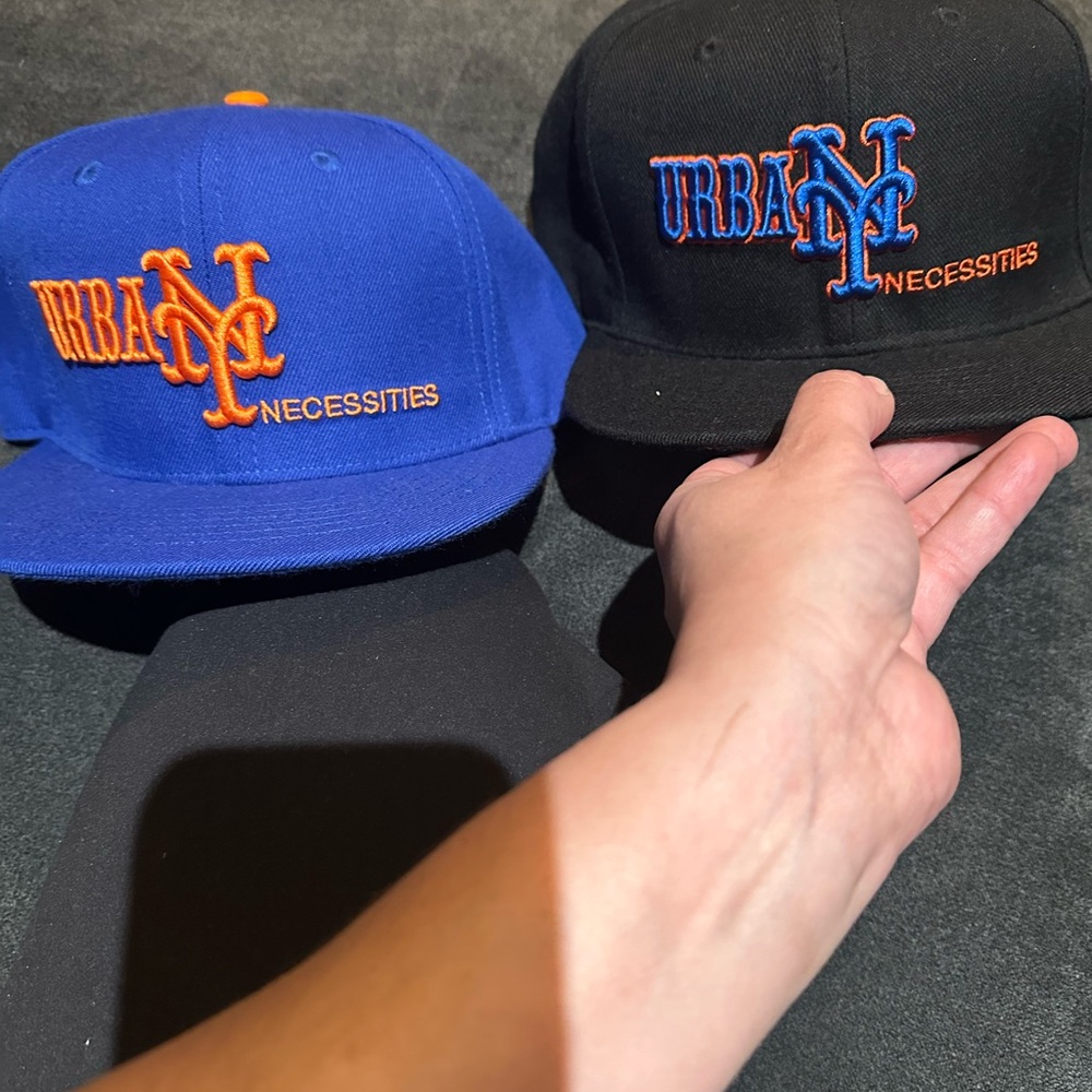 Urban Necessities METS Blue and Black Caps